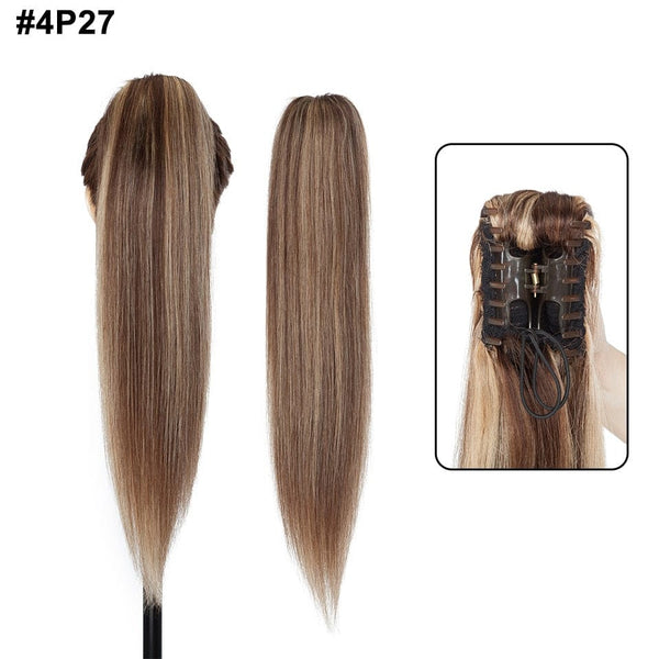 Stylonic Fashion Boutique Ponytail Extensions P4/27 / 22inches 120g Human Hair Ponytail Extension Human Hair Ponytail Extension - Stylonic 