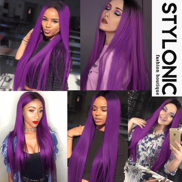 Stylonic Fashion Boutique Lace Front Synthetic Wig Lace Front Purple Wig Lace Front Purple Wig - Stylonic Fashion Boutique