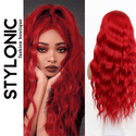 Stylonic Fashion Boutique Lace Front Synthetic Wig Long Curly Wavy Red Lace Front Wig Long Curly Wavy Red Lace Front Wig - Stylonic Wigs