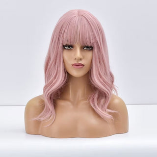 Stylonic Fashion Boutique Synthetic Wig Medium Length Pastel Pink Wig Pastel Pink Wig - Stylonic Wigs