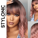 Stylonic Fashion Boutique Synthetic Wig Short Pink Bob Wavy Wig Short Pink Bob Wavy Wig - Stylonic Wigs