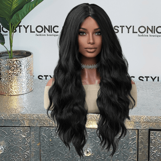 Stylonic Fashion Boutique Wig Black Long Wavy Synthetic Wig Wig Black Long Wavy Synthetic Wig - Stylonic Wigs