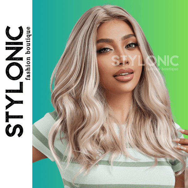 Stylonic Fashion Boutique Lace Front Synthetic Wig Long Blonde Highlight Wave Lace Front Wig Wigs - Long Blonde Highlight Wave Lace Front Wig - Stylonic