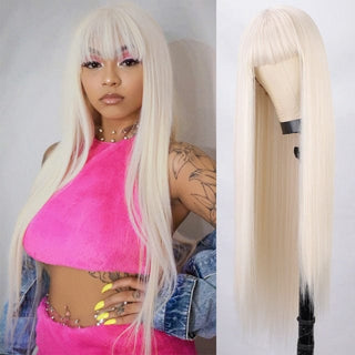 Stylonic Fashion Boutique Synthetic Wig Long Blonde Wig with Bangs Long Blonde Wig with Bangs - Stylonic Wigs