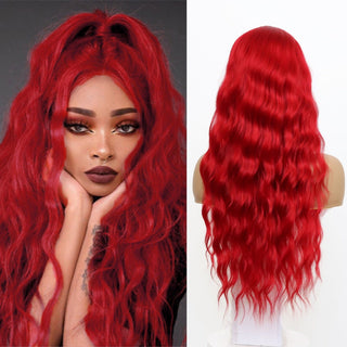 Stylonic Fashion Boutique Lace Front Synthetic Wig Long Curly Wavy Red Lace Front Wig Long Curly Wavy Red Lace Front Wig - Stylonic Wigs