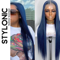 Stylonic Fashion Boutique Synthetic Wig Long Dark Blue Wig Long Dark Blue Wig - Stylonic Premium Wigs