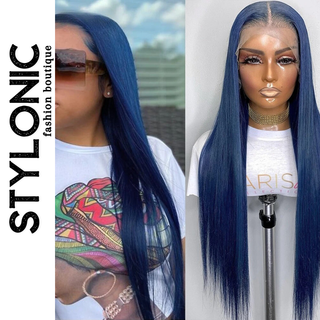 Stylonic Fashion Boutique Synthetic Wig Long Dark Blue Wig Long Dark Blue Wig - Stylonic Premium Wigs