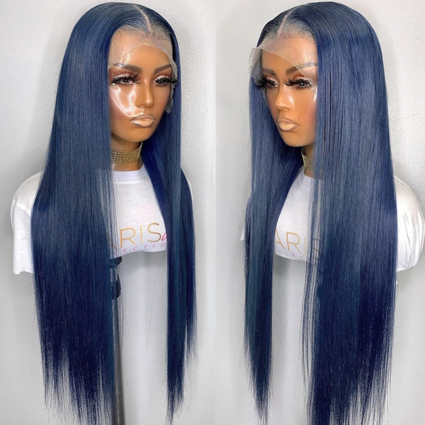 Stylonic Fashion Boutique Synthetic Wig Long Dark Blue Wig Long Dark Blue Wig - Stylonic Premium Wigs