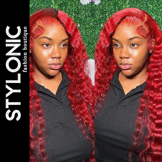 Stylonic Fashion Boutique Human Hair Wig Long Red Hair Wig Long Red Hair Wig - Stylonic Wigs