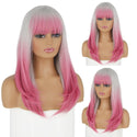 Grey and Pink Wig