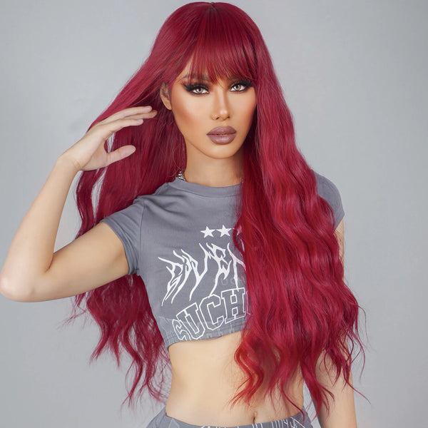 Red Wig with Bangs