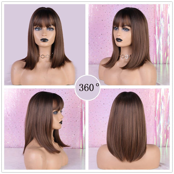 Stylonic Fashion Boutique Synthetic Wig Medium Brown Wig Medium Brown Wig - Stylonic Fashion Boutique