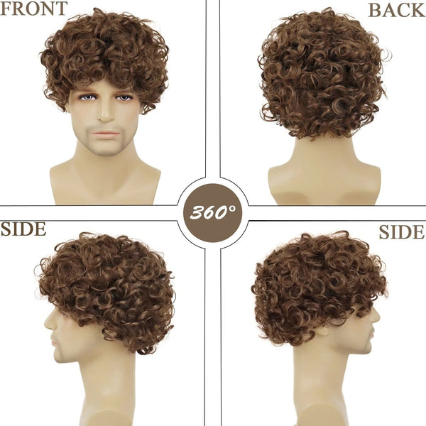 Stylonic Fashion Boutique Brown Men's Wigs Natural Hairstyle Brown