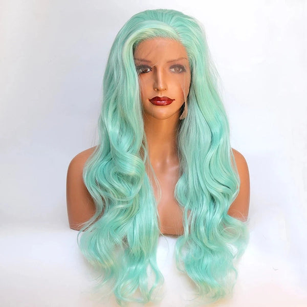 Stylonic Fashion Boutique Synthetic Wig Mint Light Green Synthetic Transparent Lace Front Wig Mint Light Green Synthetic Transparent Lace Front Wig - Stylonic Wigs