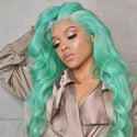 Stylonic Fashion Boutique Synthetic Wig Mint Light Green Synthetic Transparent Lace Front Wig Mint Light Green Synthetic Transparent Lace Front Wig - Stylonic Wigs