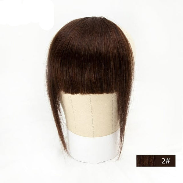 Stylonic Fashion Boutique Hair Extensions #2 Natural Human Hair Clip on Bangs Natural Human Hair Clip on Bangs - Stylonic Fashion Boutique