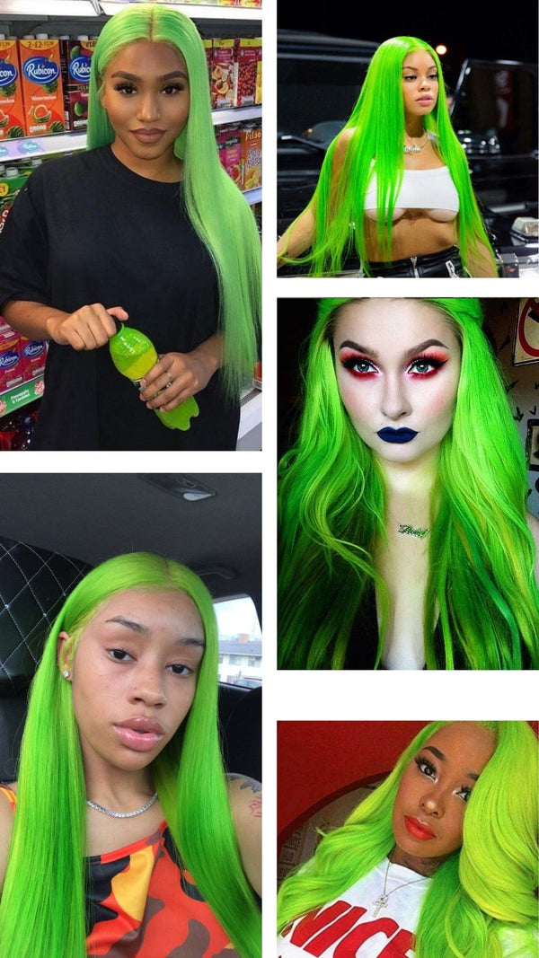 Stylonic Fashion Boutique Lace Front Synthetic Wig Neon Green Wig Wigs - Neon Green Wig | Green Wigs | Stylonic Fashion Boutique