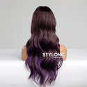 Stylonic Fashion Boutique Synthetic Wig EM8049-1 Ombre Dark Brown to Purple Wig Ombre Dark Brown to Purple Wig - Stylonic Fashion Wigs