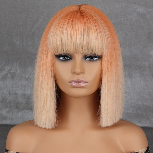 Stylonic Fashion Boutique Synthetic Wig Orange Bob Wig Wigs - Orange Bob Wig - Stylonic Fashion Boutique