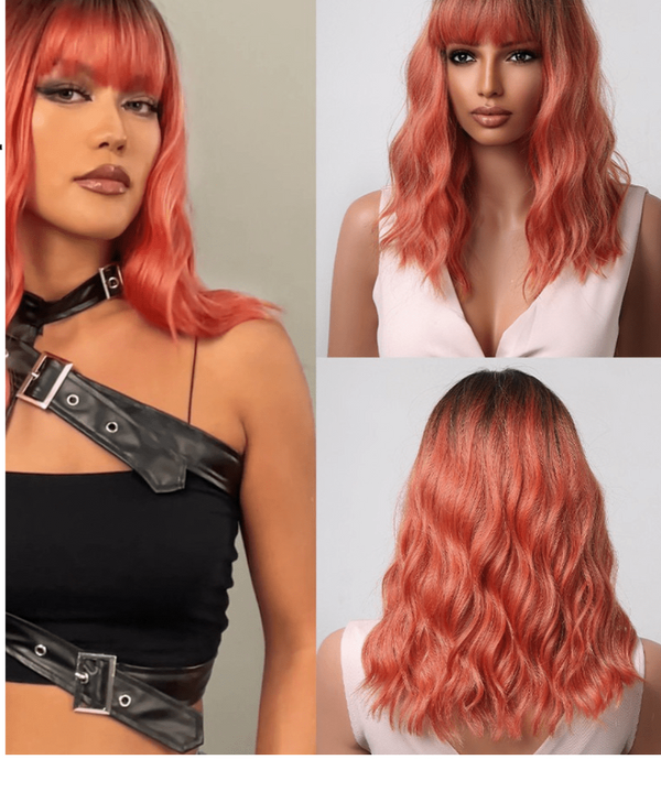 Stylonic Fashion Boutique Synthetic Wig Orange Pink Wig  Orange Pink Wig - Stylonic Wigs