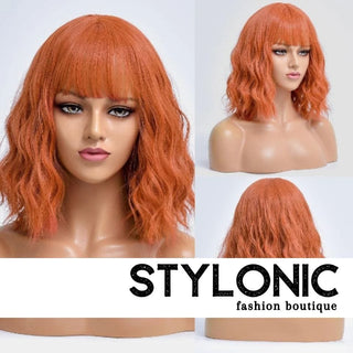 Stylonic Fashion Boutique Synthetic Wig Orange Wig with Fringe Wigs - Orange Wig with Fringe - Stylonic Fashion Boutique