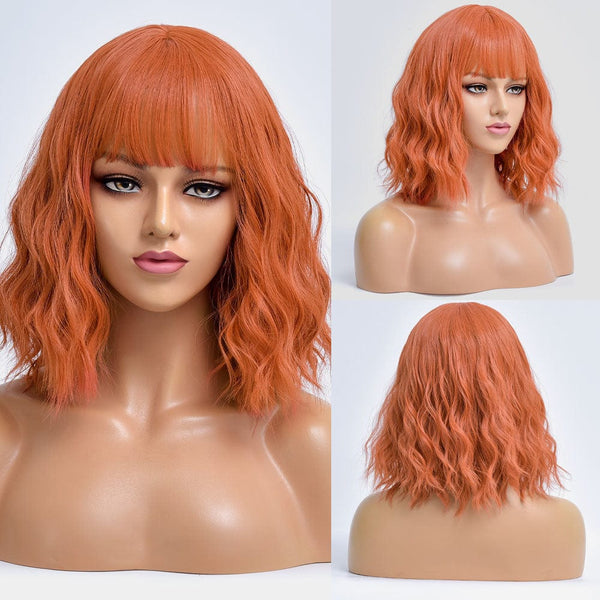 Stylonic Fashion Boutique Synthetic Wig Orange Wig with Fringe Wigs - Orange Wig with Fringe - Stylonic Fashion Boutique