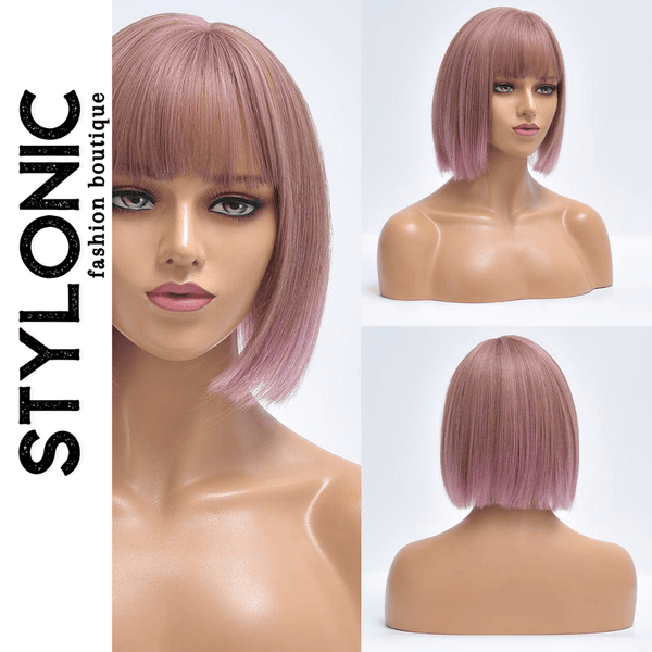 Stylonic Fashion Boutique Synthetic Wig Pink Bob Wig  Pink Bob Wig - Stylonic Wigs