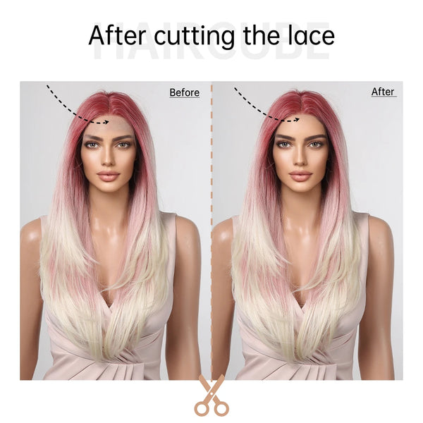 Stylonic Fashion Boutique Synthetic Wig 130% Pink Ombre Lace Front Wig Pink Ombre Lace Front Wig: Specs, Reviews & Pricing