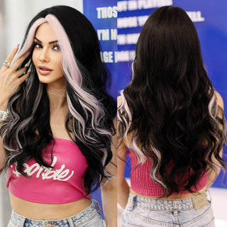 Stylonic Fashion Boutique Synthetic Wig Pink Streak in Hair Pink Streak in Hair Wig - Stylonic Wigs