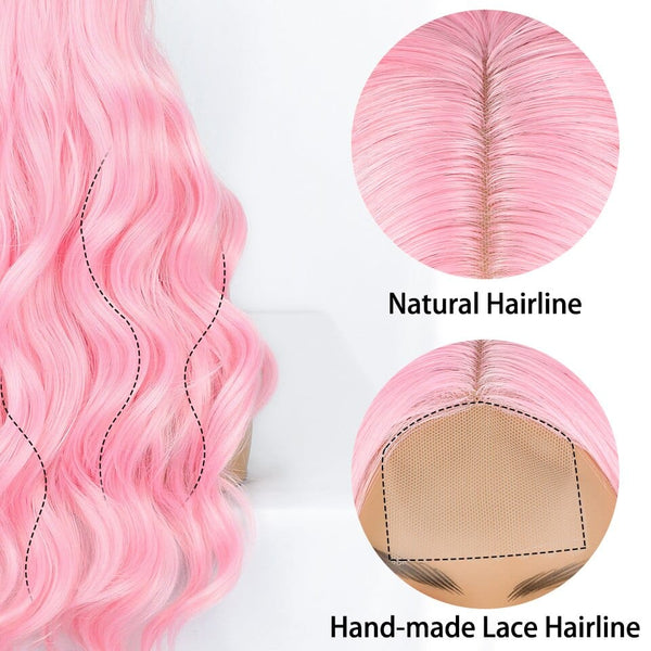 Stylonic Fashion Boutique Synthetic Wig Pink Wavy Wig Pink Wavy Wig - Stylonic Wigs