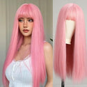 Stylonic Fashion Boutique Synthetic Wig Pink Wig Bangs Pink Wig Bangs - Stylonic Premium Wigs