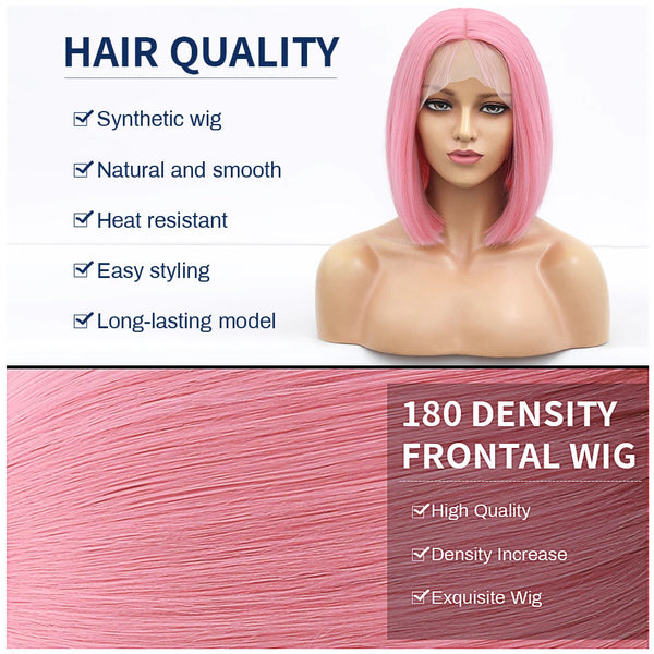 Stylonic Fashion Boutique LACE011-3 Pink Wig Bob