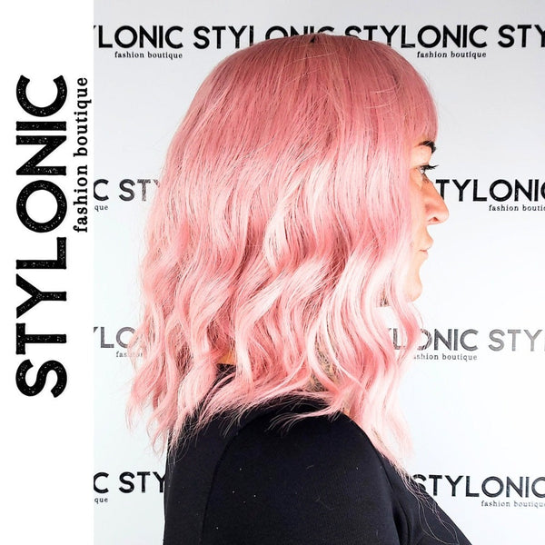 Stylonic Fashion Boutique Synthetic Wig Pink Wig with Fringe Pink Wig with Fringe - Stylonic Premium Wigs