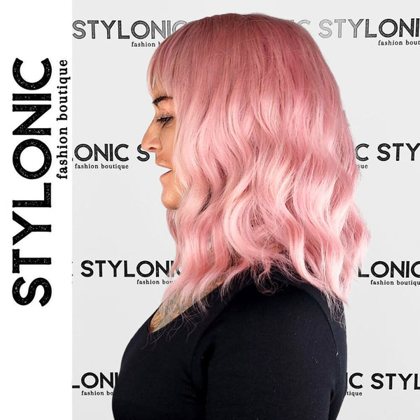 Stylonic Fashion Boutique Synthetic Wig Pink Wig with Fringe Pink Wig with Fringe - Stylonic Premium Wigs