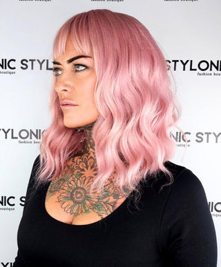 Stylonic Fashion Boutique Synthetic Wig Pink Wig with Fringe Pink Wig with Fringe - Stylonic Premium Wigs