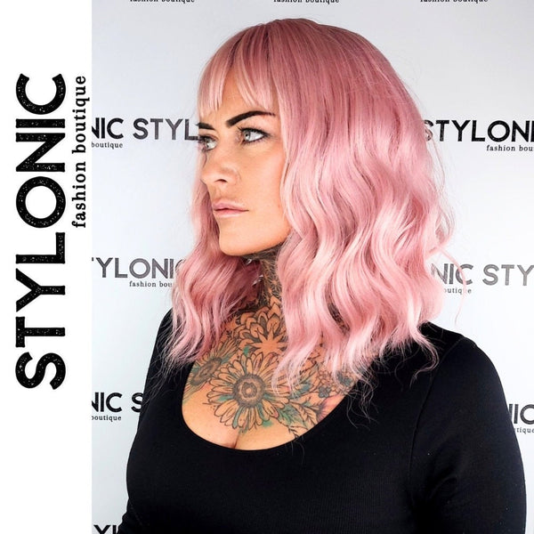 Stylonic Fashion Boutique Synthetic Wig Pink Wig with Fringe Pink Wig with Fringe - Stylonic Premium Wigs