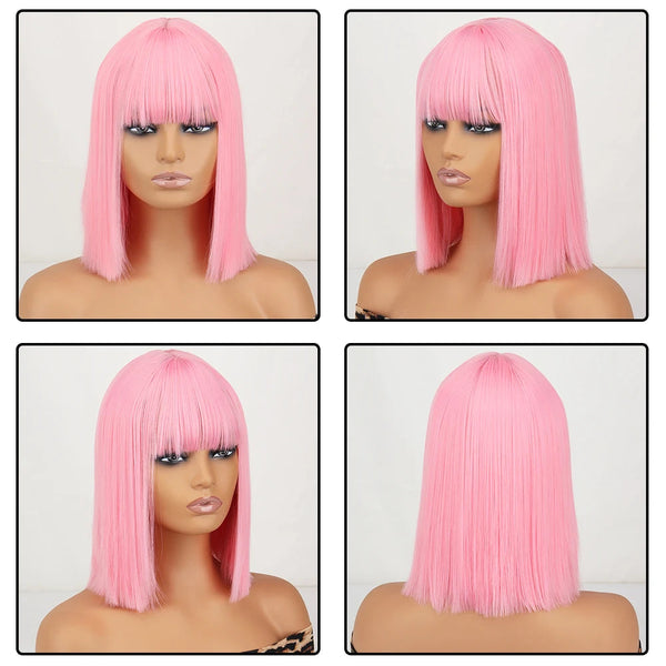 Stylonic Fashion Boutique Synthetic Wig Pink Wigs Bob Discover Our Pink Wigs Bob Collection: Specs & Pricing