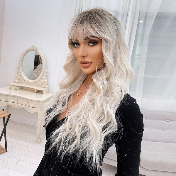 Stylonic Fashion Boutique Synthetic Wig Platinum Blonde Wig with Fringe Platinum Blonde Wig with Fringe - Stylonic Wigs