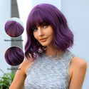 Stylonic Fashion Boutique Synthetic Wig Medium Purple Wig with Bangs Medium Purple Wig with Bangs - Stylonic Fashion Boutique