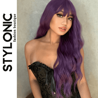 Stylonic Fashion Boutique Synthetic Wig LC6052-1 / China Purple Wig with Bangs Purple Wig with Bangs - Stylonic Fashion Boutique