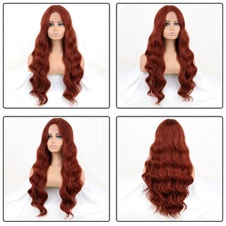 Stylonic Fashion Boutique 350 Long Wavy Wine Red Synthetic Wig Long Wavy Wine Red Synthetic Wig  - Stylonic Premium Wigs