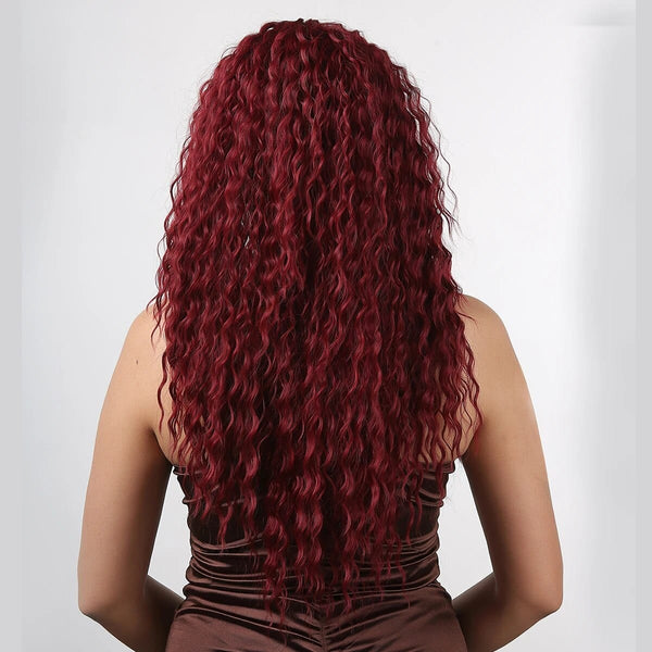 Stylonic Fashion Boutique HC11067-1 / 24inches / 1 PC | 150% Wine Red Kinky Curly Lace Front Wig