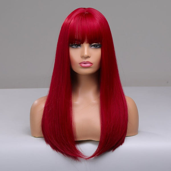 Stylonic Fashion Boutique Synthetic Wig Red Hair with Fringe Wigs - Red Hair with Fringe - Stylonic Fashion Boutique