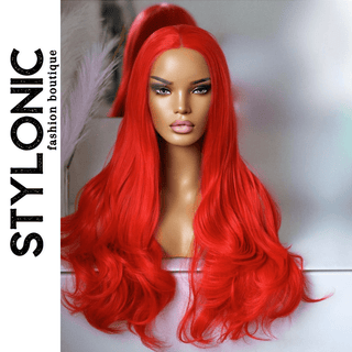 Stylonic Fashion Boutique Lace Front Synthetic Wig Synthetic Lace Front Candy Apple Red Wig Synthetic Lace Front Candy Apple Red Wig - Stylonic Wigs