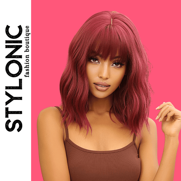 Stylonic Fashion Boutique Synthetic Wig Wine Red Synthetic Wig Wine Red Synthetic Wig | Red Wigs | Stylonic Fashion Boutique