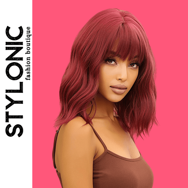 Stylonic Fashion Boutique Synthetic Wig Wine Red Synthetic Wig Wine Red Synthetic Wig | Red Wigs | Stylonic Fashion Boutique