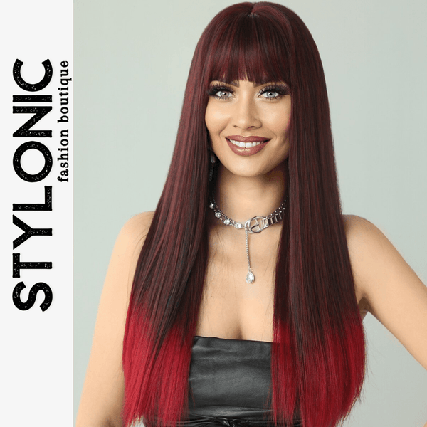 Stylonic Fashion Boutique Synthetic Wig Red Wine Wig Wigs - Red Wine Wig - Stylonic Fashion Boutique