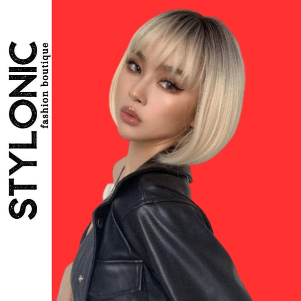 Stylonic Fashion Boutique Synthetic Wig Short Blonde Wig With Bangs Short Blonde Wig With Bangs - Stylonic Wigs