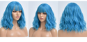 Stylonic Fashion Boutique Synthetic Wig Short Blue Wig with Bangs Short Blue Wig with Bangs - Stylonic Fashion Boutique