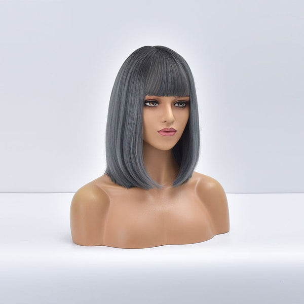 Stylonic Fashion Boutique Synthetic Wig Short Bob Wig Grey Short Bob Wig Grey - Stylonic Wigs